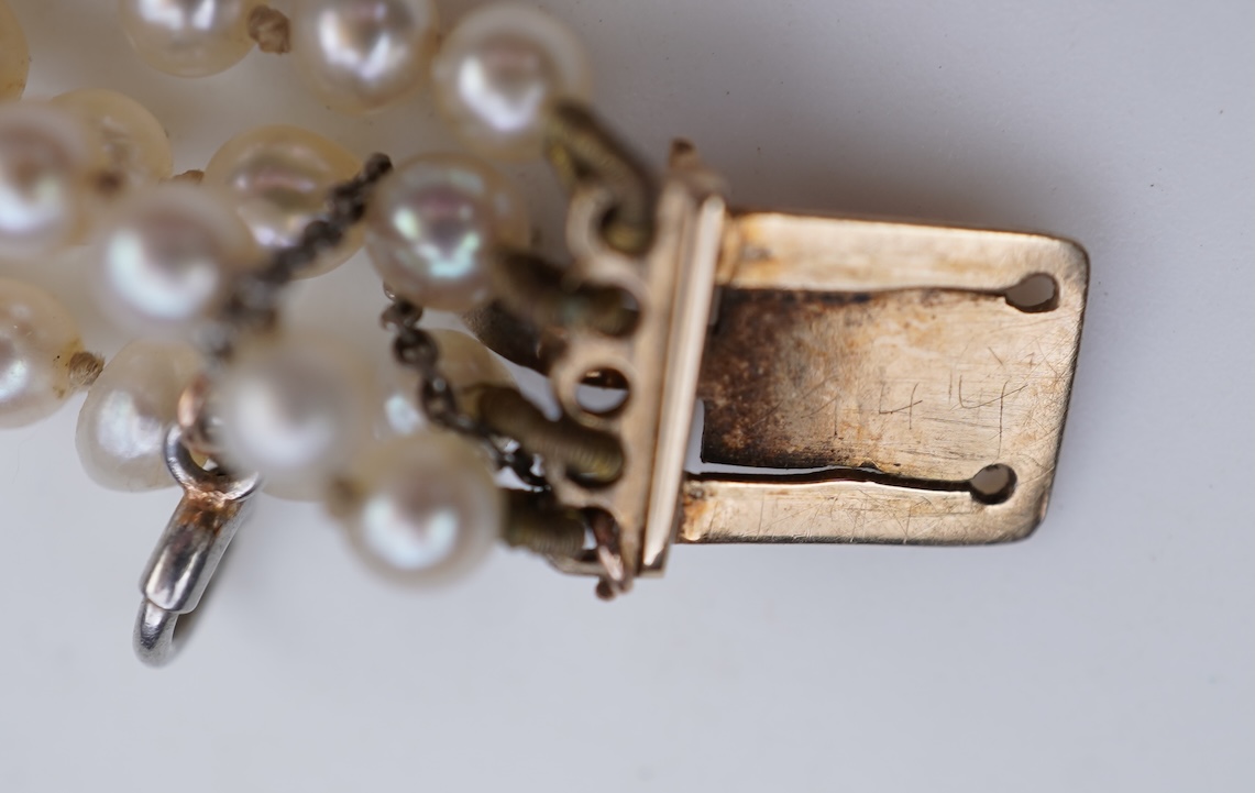 A pearl and diamond necklace, 19th century and later